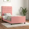 Image de Cadre De Lit Sans Matelas Rose 90x200 Cm Velours Vidaxl