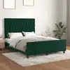 Image de Cadre De Lit Sans Matelas Vert Foncé 140x200 Cm Velours Vidaxl