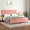 Image de Cadre De Lit Sans Matelas Rose 160x200 Cm Velours Vidaxl