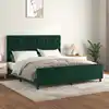 Image de Cadre De Lit Sans Matelas Vert Foncé Velours Vidaxl