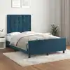 Image de Cadre De Lit Sans Matelas Bleu Foncé 120x200 Cm Velours Vidaxl