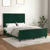 Image de Cadre De Lit Sans Matelas Vert Foncé 140x190 Cm Velours Vidaxl
