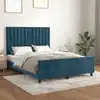 Image de Cadre De Lit Sans Matelas Bleu Foncé 140x200 Cm Velours Vidaxl