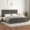 Image de Cadre De Lit Sans Matelas Gris Foncé 200x200 Cm Velours Vidaxl