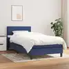 Image de Sommier À Lattes De Lit Avec Matelas Bleu 80x200 Cm Tissu Vidaxl
