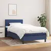 Image de Sommier À Lattes De Lit Avec Matelas Bleu 90x190 Cm Tissu Vidaxl