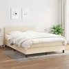 Image de VidaXL Lit à sommier tapissier avec matelas Crème 140x190 cm Tissu - Modèle 3139894