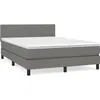 Image de Sommier À Lattes De Lit Avec Matelas Gris Foncé 140x200cm Tissu Vidaxl