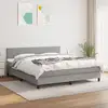 Image de Sommier À Lattes De Lit Avec Matelas Gris Clair 160x200cm Tissu Vidaxl