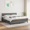 Image de Sommier À Lattes De Lit Avec Matelas Gris Foncé 160x200cm Tissu Vidaxl
