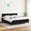 Image de Sommier À Lattes De Lit Avec Matelas Noir 160x200 Cm Tissu Vidaxl