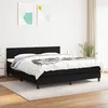 Image de Sommier À Lattes De Lit Avec Matelas Noir 180x200 Cm Tissu Vidaxl