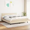 Image de Sommier À Lattes De Lit Avec Matelas Crème 180x200 Cm Tissu Vidaxl