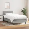 Image de Sommier À Lattes De Lit Avec Matelas Gris Clair 90x200 Cm Tissu Vidaxl