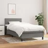 Image de Sommier À Lattes De Lit Avec Matelas Gris Foncé 90x200 Cm Tissu Vidaxl