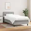 Image de Sommier À Lattes De Lit Avec Matelas Gris Clair 90x200 Cm Tissu Vidaxl