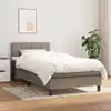 Image de Sommier À Lattes De Lit Avec Matelas Taupe 100x200 Cm Tissu Vidaxl