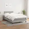 Image de Sommier À Lattes De Lit Avec Matelas Gris Clair 120x200cm Tissu Vidaxl