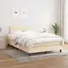 Image de Sommier À Lattes De Lit Avec Matelas Crème 120x200 Cm Tissu Vidaxl