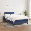 Image de Sommier À Lattes De Lit Avec Matelas Bleu 120x200 Cm Tissu Vidaxl