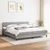 Image de Sommier À Lattes De Lit Avec Matelas Gris Clair 160x200cm Tissu Vidaxl