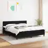 Image de Sommier À Lattes De Lit Avec Matelas Noir 160x200 Cm Tissu Vidaxl