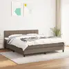 Image de Sommier À Lattes De Lit Avec Matelas Taupe 180x200 Cm Tissu Vidaxl