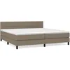 Image de Sommier À Lattes De Lit Avec Matelas Taupe 200x200 Cm Tissu Vidaxl
