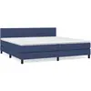 Image de Sommier À Lattes De Lit Avec Matelas Bleu 200x200 Cm Tissu Vidaxl