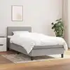 Image de Sommier À Lattes De Lit Avec Matelas Gris Clair 100x200cm Tissu Vidaxl