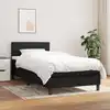 Image de Sommier À Lattes De Lit Avec Matelas Noir 100x200 Cm Tissu Vidaxl
