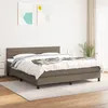 Image de Sommier À Lattes De Lit Avec Matelas Taupe 160x200 Cm Tissu Vidaxl