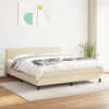 Image de Sommier À Lattes De Lit Avec Matelas Crème 180x200 Cm Tissu Vidaxl