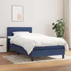 Image de Sommier À Lattes De Lit Avec Matelas Bleu 100x200 Cm Tissu Vidaxl