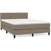 Image de Sommier À Lattes De Lit Avec Matelas Taupe 140x200 Cm Tissu Vidaxl