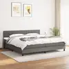 Image de Sommier À Lattes De Lit Avec Matelas Gris Foncé 200x200cm Tissu Vidaxl