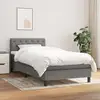 Image de Sommier À Lattes De Lit Avec Matelas Gris Foncé 80x200 Cm Tissu Vidaxl