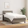 Image de Sommier À Lattes De Lit Avec Matelas Taupe 90x190 Cm Tissu Vidaxl
