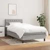 Image de Sommier À Lattes De Lit Avec Matelas Gris Clair 90x200 Cm Tissu Vidaxl