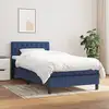 Image de Sommier À Lattes De Lit Avec Matelas Bleu 90x200 Cm Tissu Vidaxl