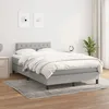 Image de Sommier À Lattes De Lit Avec Matelas Gris Clair 120x200cm Tissu Vidaxl