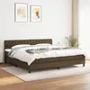 Image de Sommier À Lattes De Lit Avec Matelas Marron Foncé 200x200 Cm Vidaxl