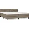 Image de Sommier À Lattes De Lit Avec Matelas Taupe 200x200 Cm Tissu Vidaxl