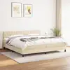 Image de Sommier À Lattes De Lit Avec Matelas Crème 200x200 Cm Tissu Vidaxl