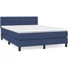 Image de Sommier À Lattes De Lit Avec Matelas Bleu 140x190 Cm Tissu Vidaxl