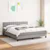 Image de Sommier À Lattes De Lit Avec Matelas Gris Clair 160x200cm Tissu Vidaxl