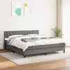 Image de Sommier À Lattes De Lit Avec Matelas Gris Foncé 180x200cm Tissu Vidaxl