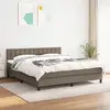 Image de Sommier À Lattes De Lit Avec Matelas Taupe 180x200 Cm Tissu Vidaxl