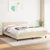 Image de Sommier À Lattes De Lit Avec Matelas Crème 180x200 Cm Tissu Vidaxl