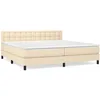 Image de Sommier À Lattes De Lit Avec Matelas Crème 200x200 Cm Tissu Vidaxl
